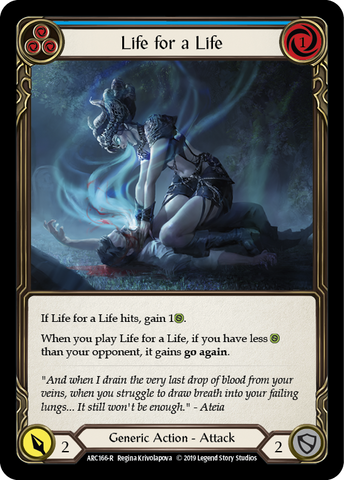 Life for a Life (Blue) [ARC166-R] (Arcane Rising)  1st Edition Rainbow Foil