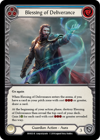 Blessing of Deliverance (Blue) [BVO021-R] (Bravo Hero Deck)  1st Edition Normal