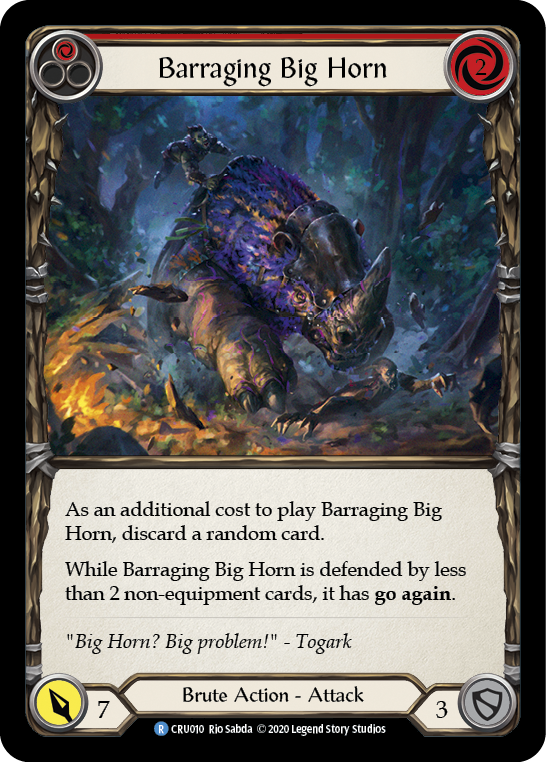 Barraging Big Horn (Red) [CRU010] (Crucible of War)  1st Edition Rainbow Foil