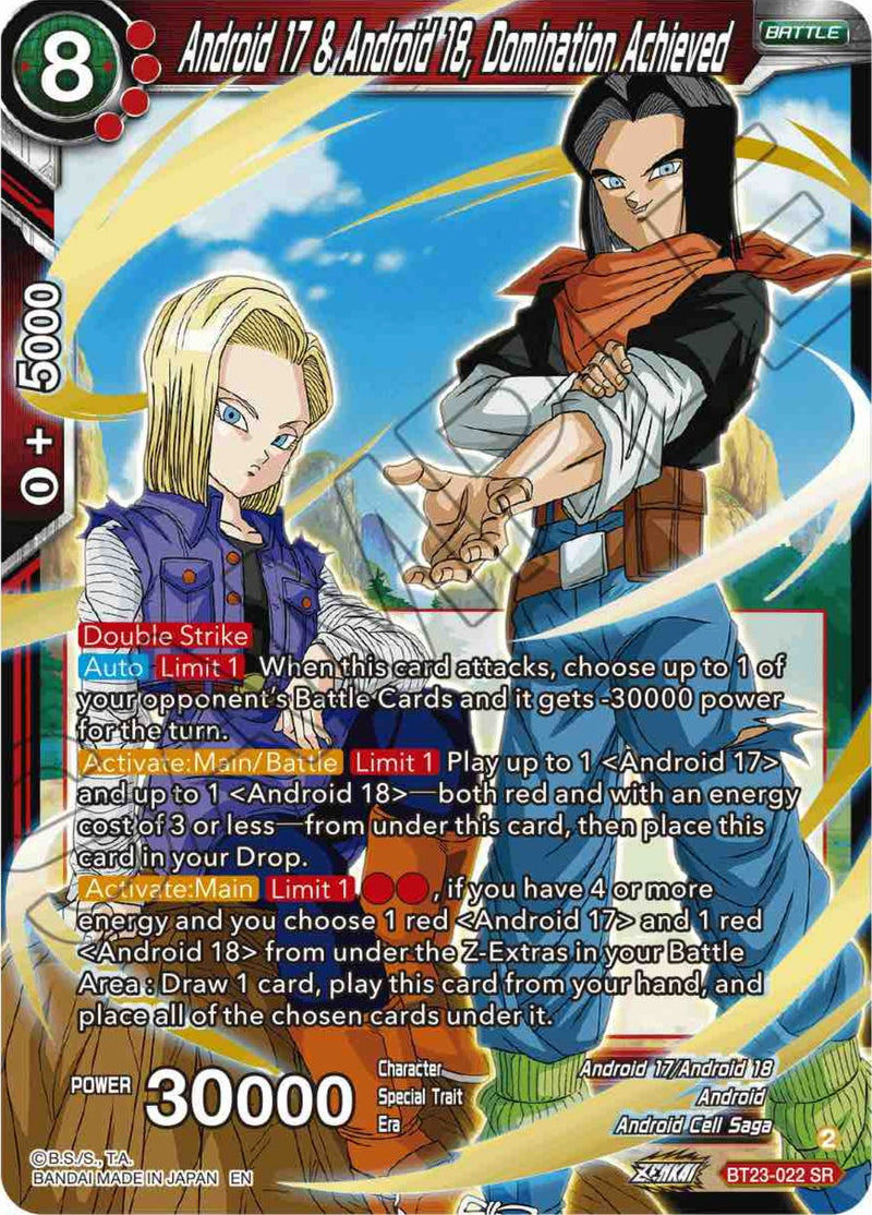 Android 17 & Android 18, Domination Achieved (BT23-022) [Perfect  Combination]