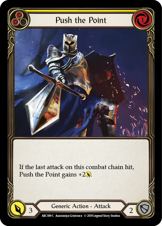 Push the Point (Yellow) [ARC189-C] (Arcane Rising)  1st Edition Rainbow Foil