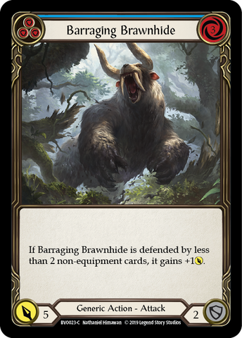 Barraging Brawnhide (Blue) [BVO023-C] (Bravo Hero Deck)  1st Edition Normal