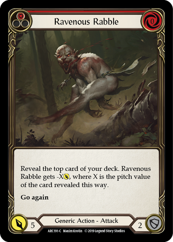 Ravenous Rabble (Red) [ARC191-C] (Arcane Rising)  1st Edition Rainbow Foil