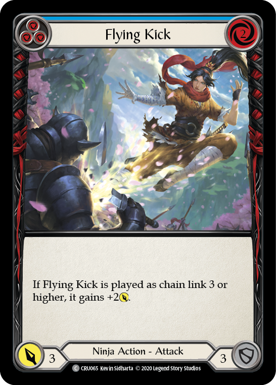 Flying Kick (Blue) [CRU065] (Crucible of War)  1st Edition Rainbow Foil