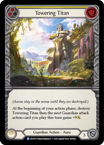 Towering Titan (Yellow) [CRU030] (Crucible of War)  1st Edition Rainbow Foil